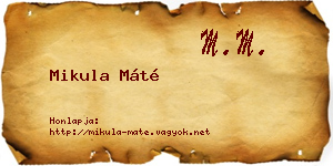 Mikula Máté névjegykártya